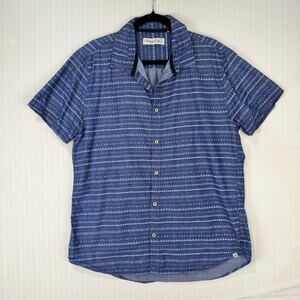 Sovereign Code Los Angeles Blue Aztec Tribal Print Button-Up Shirt Men's Large